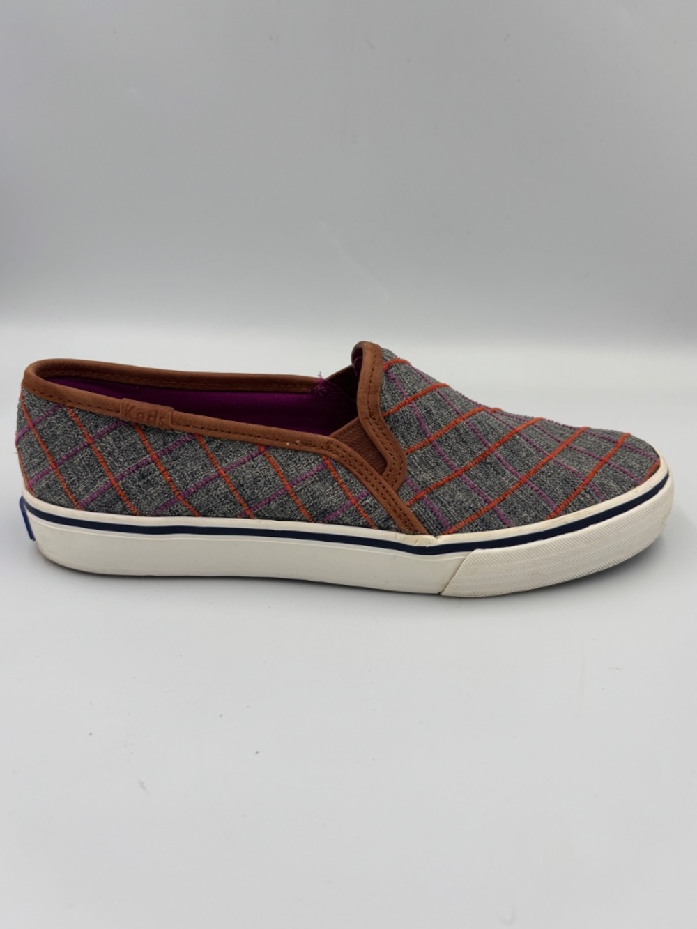 Keds Double Decker Windowpane Plaid Slip On Sneakers WF55720 size 7.5 - Picture 5 of 14